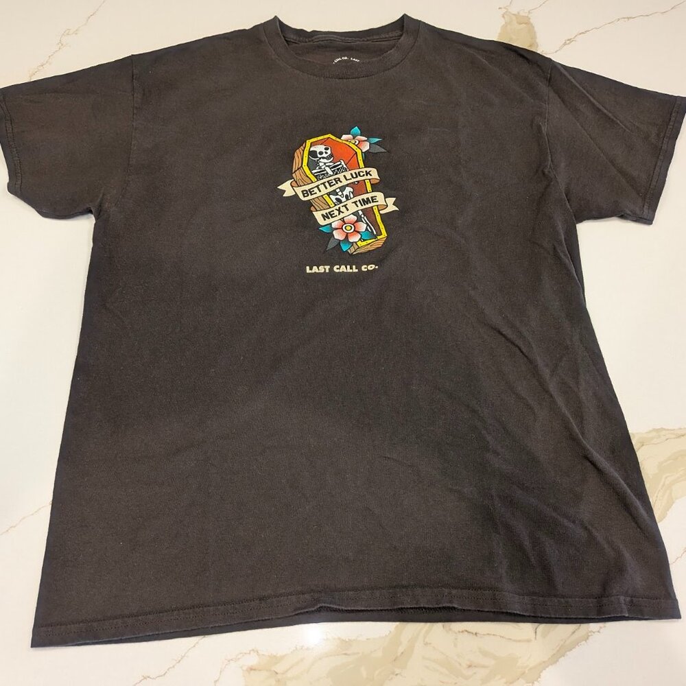 Better Luck Next Time Last Call Co Skater T-shirt Unisex Size L Graphic Tee